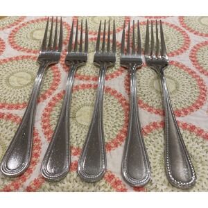 Wallace Continental Bead Set Of 5 Dinner Forks Fork‎ 18/10 Stainless Flatware